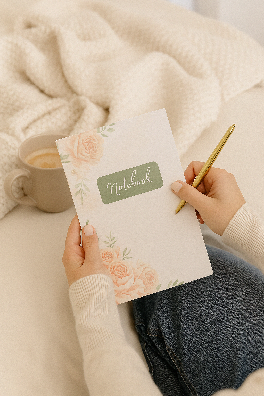 🌿 Floral Journal Notebook Template System – Editable + Printable Bundle