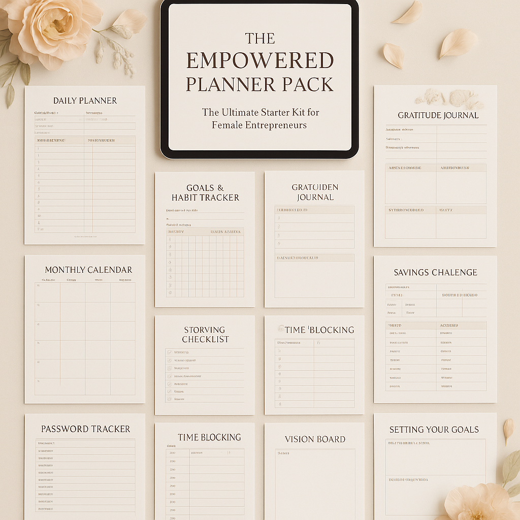 The Empowered Planner Pack – 14-in-1 Canva Template Bundle for Women