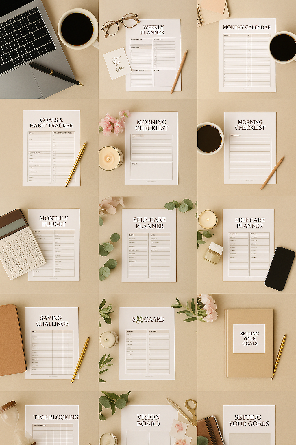 The Empowered Planner Pack – 14-in-1 Canva Template Bundle for Women